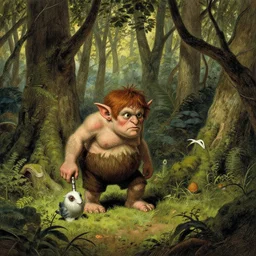 troll in a forest by arthur rackham and by Tony DiTerlizzi and by brian froud