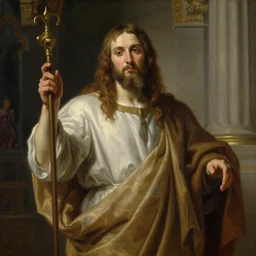 neoclassical portrait of a false prophet in his temple, by jacques - louis david, by greg rutkowski, by zdzisław beksinski, trending on artstation, featured on pixiv, masterpiece, oil on canvas, cinematic composition, beautiful lighting,