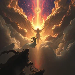 the monad of heaven bursting forth from the psyche art by peter mohrbacher, trending on artstation, digital art