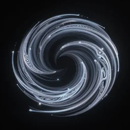 simple swirling tribal light streaks and ornate flowing light streams and smooth particle effects, unreal engine