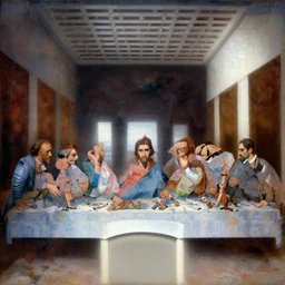 the last supper oil painting, highly detailed, picasso, cubism