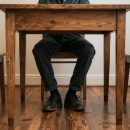 a man under the table.