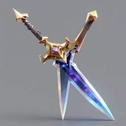 low poly cosmic dagger concept art, high detail
