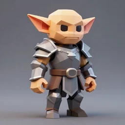 goblin wearing armor, 3 d low poly render