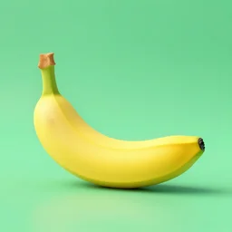3D render of a banana on a green background