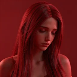 elastic fabric, sad, highly detailed, modern, digital art, red color, unreal engine, photorealism, cinematic lighting, 8k photorealistic, dramatic, trending on artstation