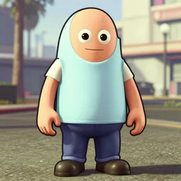 Screenshot of Meatwad from Aqua Teen Hunger Force as a 3d NPC in the videogame 'Grand Theft Auto V'. Sharpened. 1080p. High-res. Ultra graphical settings.