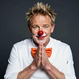 portrait photoshoot of Gordon Ramsay clown