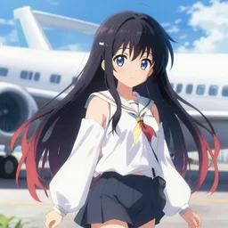 anime uwu plane girl, anthro concorde plane as an anime character, japanese anime art style, high detail, well designed