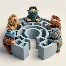 jim henson's labyrinth. five goblins. by edgar maxence and caravaggio and michael whelan and delacroix style, artistic