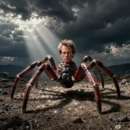weird al yankovic is a spider, in a style of zdzislaw beksinski
