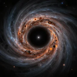 a painting of black hole , digital art