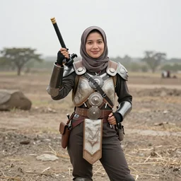 photo of nurah dendiwhar, pathfinder, real photo, real camera, high quality, extreamly detailed, in a pose.