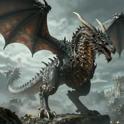 dark souls dragon, screenshot, 4 k, highly detailed
