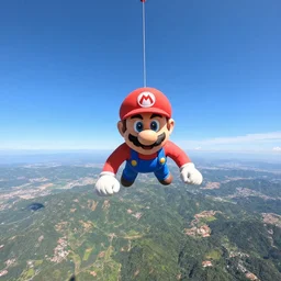 gopro photo first person perspective of base jumping in super mario galaxy