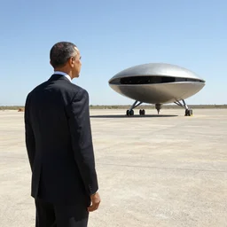 Obama observing aliens in Area 51