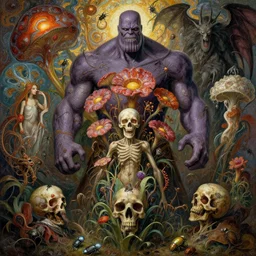 the platonic ideal of flowers, rotting, insects and praying of psilocybin cletus kasady ultimate carnage thanos dementor wild hunt doctor manhattan chtulu nazgul mandelbulb davinci, d & d, fantasy, ego death, detailed, intricate, hyperrealism, intense, scary, decay, art by artgerm and greg rutkowski and alphonse mucha and giuseppe arcimboldo