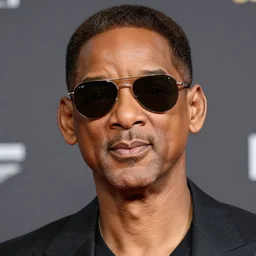 A still of Will Smith as Blade wearing sunglasses, award winning photo, unreal engine, highly detailed features