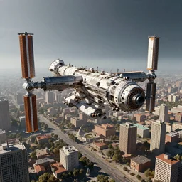 a beautiful detailed 3d matte painting of space station, coherent composition, cityscape, Simon Stålenhag, Jakub Różalski, beeple, hyperrealistic, suburban, ultrawide angle, smooth, texture, intricate, science-fiction, trending on artstation, polarizer filter, volumetric lighting, micro details, 3d sculpture, 8k
