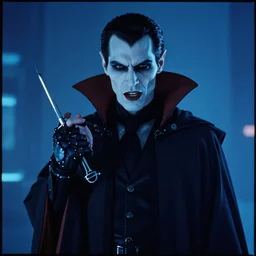 vampire, cyberpunk, radioactive, artstation, deviant art, high detail, realistic, associated press, 2 6 mm, kodak ektachrome, blue tint expired film 4 k