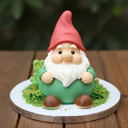 a sheet cake in the shape of a garden gnome, birthday