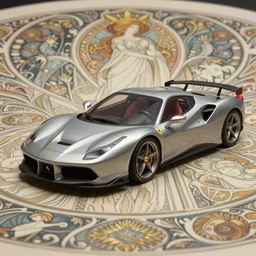 photography of a ferrari, deep focus, d & d, fantasy, intricate, elegant, highly detailed, digital painting, artstation, concept art, matte, sharp focus, illustration, hearthstone, art by artgerm and greg rutkowski and alphonse mucha