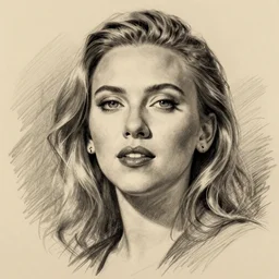 Scarlett johansson portrait, pencil sketch, concept art