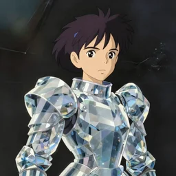 a crystal knight waiting for her girlfriend to get off work, by miyazaki hayao