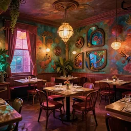 restaurant colorful lightroom surreal weta digital vintage room