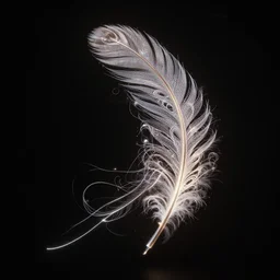 thin swirling tribal light streaks and ornate flowing feather light streams and smooth particle effects, unreal engine
