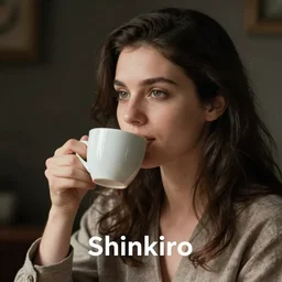 woman drinking coffee, by shinkiro