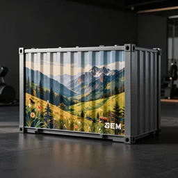 gym pre - workout container art, product photo