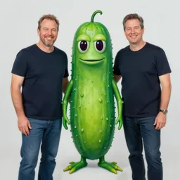 a beautiful matte painting of a larry the cucumber, by steve argyle and mark arian