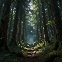 a forest in a portal, space, galaxy, fantasy, artstation, digital art