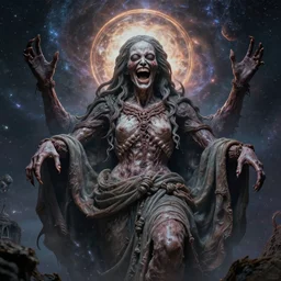 the transcendent being embodying happiness, photorealistic, detailed photography, divinity, awful, cosmic horror, religious art