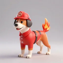 fire dog dalmatian, 3 d model, unreal engine, red uniform, badge on collar, fire helmet, 4 k, pixar style, dreamworks style, artstation, octane render, nebula, clouds, starry sky