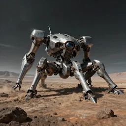 detailed hyper realistic landscape of a harsh barren exoplanet. giant abandoned metallic carcass of a hexapod mecha by Yoji Shinkawa lies in the center, beautiful dramatic moody lighting, cinematic atmosphere, by Jean Giraud, Alex Grey, Zdzislaw Beksiński, Dan Mumford, Patiphan Sottiwilaiphong, Yintion J - Jiang Geping