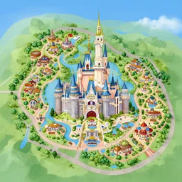 Disney land map layout overview