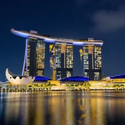 digital art hdr 4 k singapore at night time