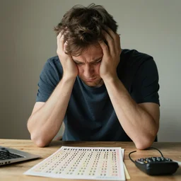 sad man winning the lottery