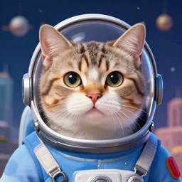 head and shoulders masterpiece portrait of a cute adorable cat wearing a blue spacesuit, surreal background, digital art by krenz cushart, trending on artstation, cgsociety,