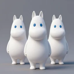 3 d model, moomin doll, by takashi murakami, octane render