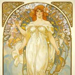 a beautiful day, painted by lisa frank and alfons mucha collaboration