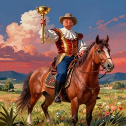 donald trump as don quixote, digital art by eugene de blaas and ross tran, vibrant color scheme, intricately detailed, in the style of romanticism, cinematic, artstation, greg rutkowski