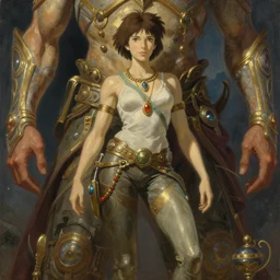 zarya from overwatch, jodhpurs greg manchess painting by sargent and leyendecker, studio ghibli, fantasy close - up shot asymmetrical intricate elegant illustration hearthstone by greg rutkowski by greg tocchini by james gilleard