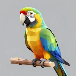 low poly render of parrot