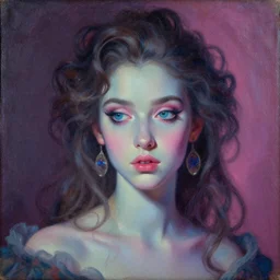 baroque vaporwave portrait painting