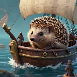 hedgehog on a ship in seqa of thieves, game, epic
