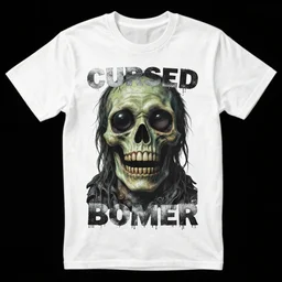 cursed boomer t - shirt design, image that tries to be funny but is just weird, lol