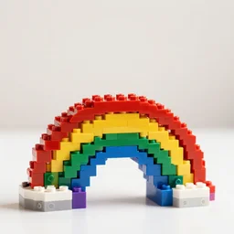 rainbow made of lego